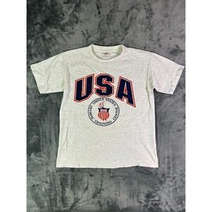 Vintage USA‎ Olympic Training Center T-Shirt Men's Medium Gray Team USA Graphic